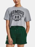 Under Armour UA Collegiate Crest Crop SS Tricou Gri