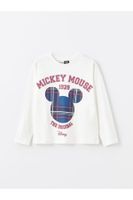 LC Waikiki LCW Kids Crew Neck Mickey Mouse Printed Long Sleeve Girls T-Shirt