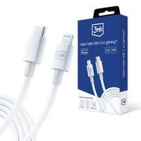 3mk Hyper Cable USB-C / Lightning 20W 1.2m, bílá