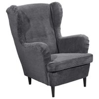 MID.YOU KRESLO UŠIAK, textil, tmavosivá