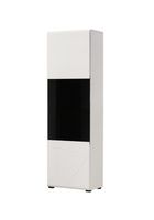 Vitrína s osvetlením heber - biela/čierna