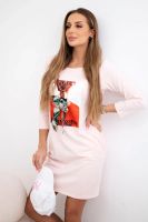 Dress with 3D graphics Remarkable powder pink
