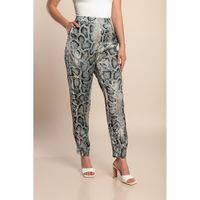 Hose Mit Schlangenhaut-Print, Grau
