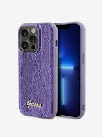 Guess Sequin Script Logo Zadní Kryt pro iPhone 14 Pro Purple Etui za telefon ljubičasta