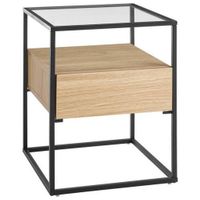 Xora PRÍRUČNÝ STOLÍK, čierna, farba duba