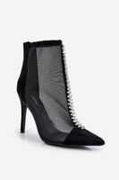 PS1 Módní dámské boty Mesh Stiletto Černé Rummi