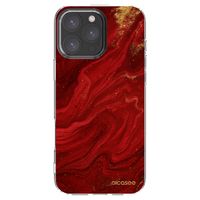 Silikónový prehľadný obal pre Apple iPhone 16 Pro Max - Red