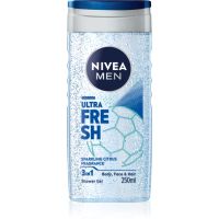 NIVEA MEN Ultra Fresh osvežujoč gel za prhanje 3v1 250 ml