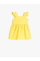 Koton Straps Midi Sleeveless Ruffle Cotton Cotton Dress