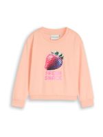 TOM TAILOR Sweater majica  smaragdno zelena / ljubičasto crvena / breskva / roza