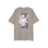 Cropp - Oversize majica s potiskom - antracitna