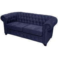 Livetastic SEDAČKA CHESTERFIELD, drevo, textil, kompozitné drevo, modrá