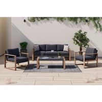 Ambia Garden TERASOVÁ SEDACIA SÚPRAVA 4-dielne, kov, sklo, textil