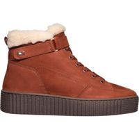 Tommy Hilfiger FAUX FUR NUBUCK LOW LACE-UP Дамски високи обувки, кафяво, размер