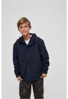 Children's windbreaker with navy front zipper