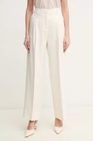 BOSS Orange pantaloni din amestec de in