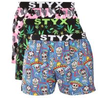 3PACK pánské trenky Styx art sportovní guma vícebarevné (3B18690) XXL