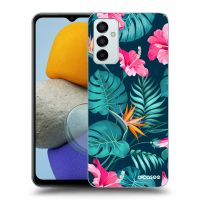 Silikónový prehľadný obal pre Samsung Galaxy M23 5G - Pink Monstera