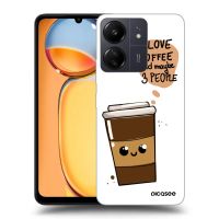 Silikónový čierny obal pre Xiaomi Redmi 13C 4G - Cute coffee