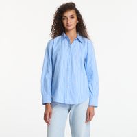 Πουκάμισο Calvin Klein Yarndye Cotton Poplin Regular Shirt Angel Hair Stripe Marina Brilliant M