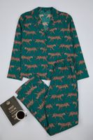 Trendyol Emerald Green Tiger Patterned Viscose Woven Pajama Set