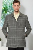 PLT8206 DEWBERRY MEN'S COAT-PLAID GREY