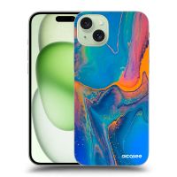 Silikónový prehľadný obal pre Apple iPhone 15 Plus - Rainbow