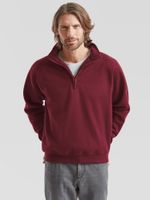 Burgundy men's sweatshirt Zip Neck Sweat Fruit of the Loom