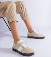 D/CEO Beżowe sneakersy na platformie z przeszyciami Puente
