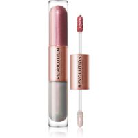 Makeup Revolution Double Up tekuće sjenilo za oči 2 u 1 nijansa Opulence Light Pink 2x2,2 ml