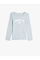 Koton Long Sleeve Brooklyn Printed Cotton T-Shirt