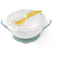 BabyOno Be Active Suction Bowl with Spoon jedilni set za otroke Green/Yellow 6 m+ 2 kos