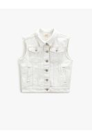 Koton Sleeveless Denim Jacket with Flap Pockets Cotton