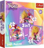 Trollové 3 Seznamte se s Trollíky 3v1 ((20,36,50 dílků)) - puzzle z kategorie 15 - 60 dílků