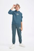 DEFACTO Boy Printed Elastic Waist Leg Thick Pocket Jogger Sweatpants