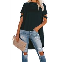 Asymmetrisches Kurzes T-Shirt Vebtura, Dunkelblau