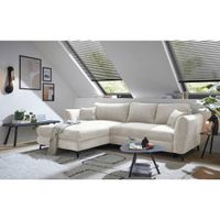Livetastic ROZKLADACIA ROHOVÁ SEDAČKA, textil, slonovinová