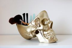 Dekoration (Schale) SUCK UK - GOLD SKULL