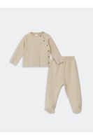 LC Waikiki Crew Neck Long Sleeve Baby Boy Cardigan and Trousers 2-Piece Set