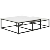 Livetastic SADA KONFERENČNÝCH STOLÍKOV, čierna, biela, kov, keramika, 75/65/27/22/75/65 cm