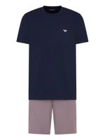 Emporio Armani Kratka pidžama  plava / sivkasto ljubičasta (mauve) / bijela