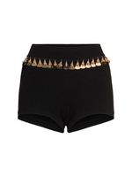 Embellished Silk Blend Knit Shorts