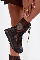 Skórzane botki na platformie Maciejki