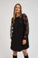 Dress with openwork sleeves