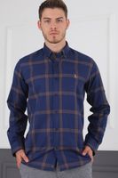 G656 DEWBERRY MEN'S SHIRT-NAVY-BROWN