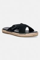 Tommy Hilfiger papuci pentru bărbați, din piele întoarsă FLEX JUTTE BUCKLE SDE SANDAL