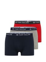 TOM TAILOR Bokserice  tamno plava / siva melange / crvena / bijela
