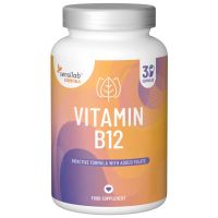 Essentials Vitamin B12 250 mcg hochdosiert + Folat, 30 vegane Kapseln