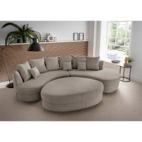 Livetastic SEDACÍ SOUPRAVA, textil, šedavě hnědá