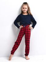 Pyjamas Sensis Bonnie Kids Girls length Christmas 110-128 navy blue 059